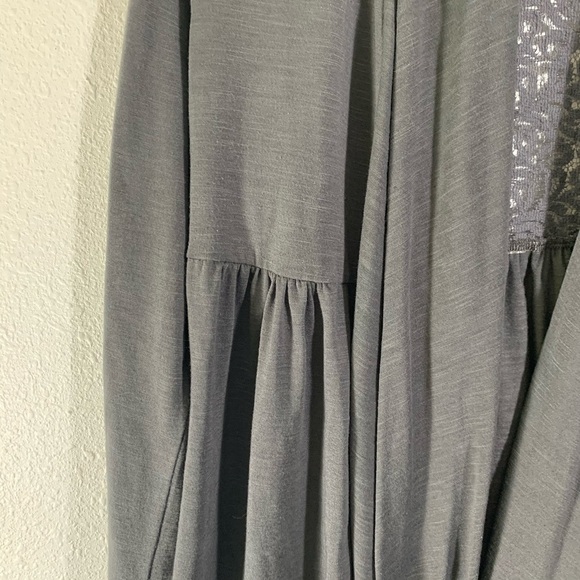 Style & Co Grey Cardigan Waterfall Open Front - Picture 4 of 8